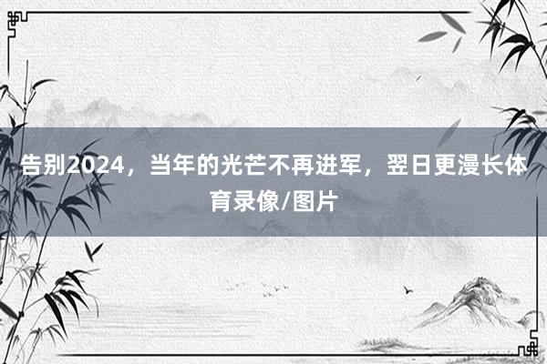 告别2024，当年的光芒不再进军，翌日更漫长体育录像/图片