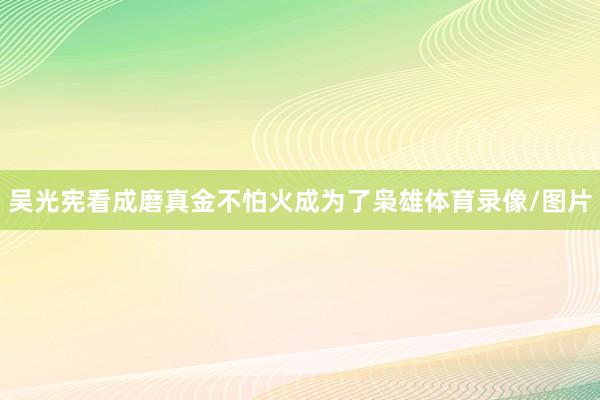 吴光宪看成磨真金不怕火成为了枭雄体育录像/图片