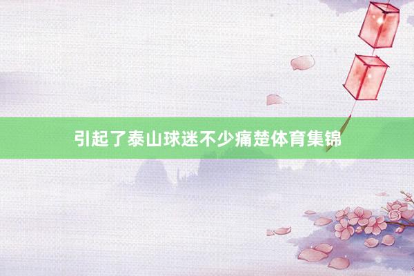 引起了泰山球迷不少痛楚体育集锦