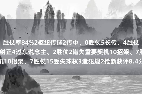 胜仗率84%2枢纽传球2传中、0胜仗5长传、4胜仗1创造重要契机5射门、3射正4过东说念主、2胜仗2错失重要契机10招架、7胜仗15丢失球权3造犯规2抢断获评8.4分    体育集锦