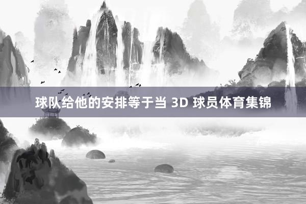 球队给他的安排等于当 3D 球员体育集锦