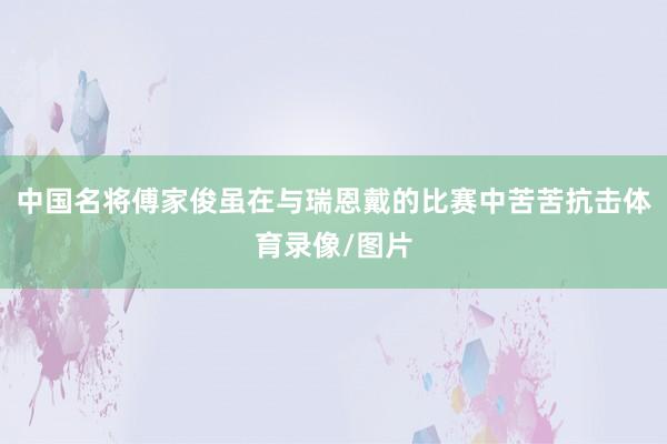 中国名将傅家俊虽在与瑞恩戴的比赛中苦苦抗击体育录像/图片