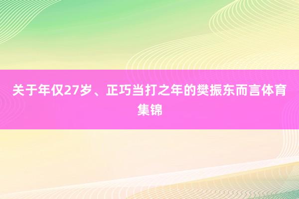 关于年仅27岁、正巧当打之年的樊振东而言体育集锦