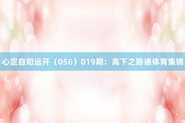 心定自知远开（056）　　019期：高下之路通体育集锦