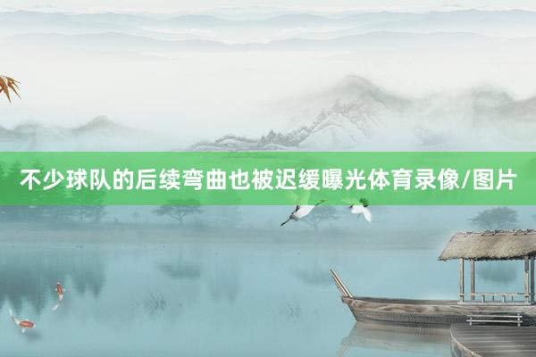 不少球队的后续弯曲也被迟缓曝光体育录像/图片