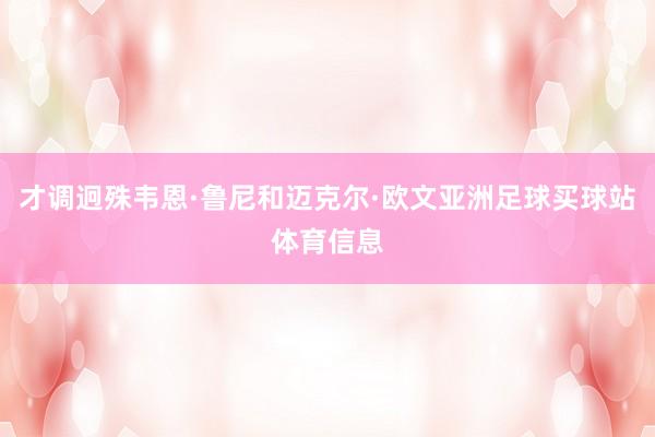 才调迥殊韦恩·鲁尼和迈克尔·欧文亚洲足球买球站体育信息