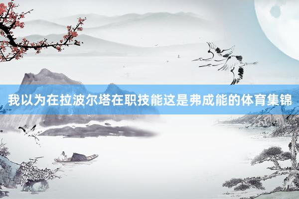 我以为在拉波尔塔在职技能这是弗成能的体育集锦
