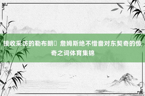 接收采访的勒布朗・詹姆斯绝不惜啬对东契奇的惊奇之词体育集锦