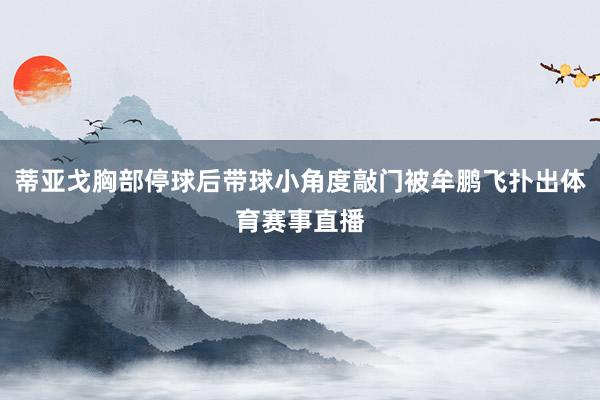蒂亚戈胸部停球后带球小角度敲门被牟鹏飞扑出体育赛事直播