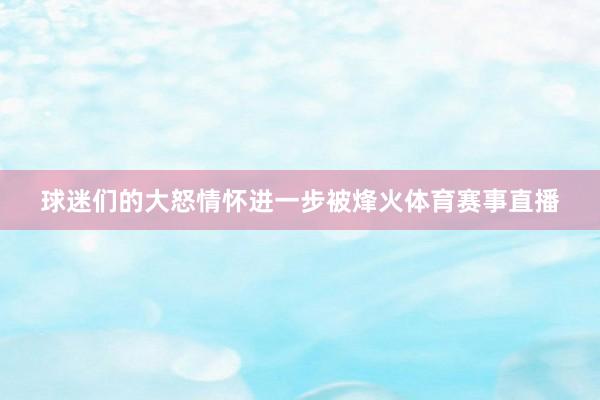 球迷们的大怒情怀进一步被烽火体育赛事直播