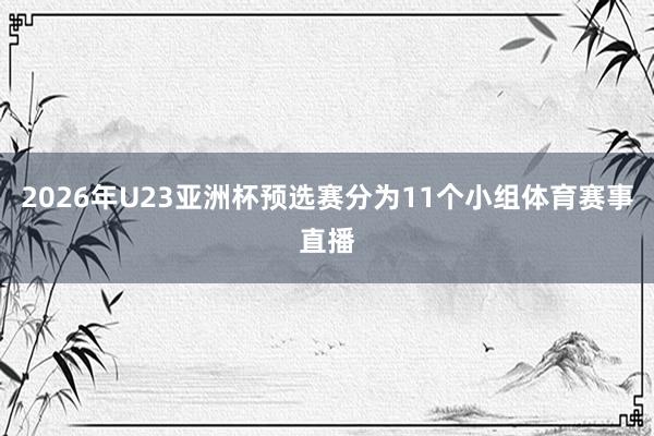 2026年U23亚洲杯预选赛分为11个小组体育赛事直播