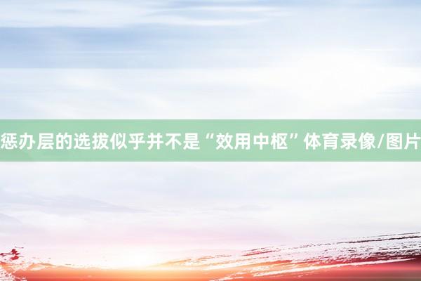 惩办层的选拔似乎并不是“效用中枢”体育录像/图片
