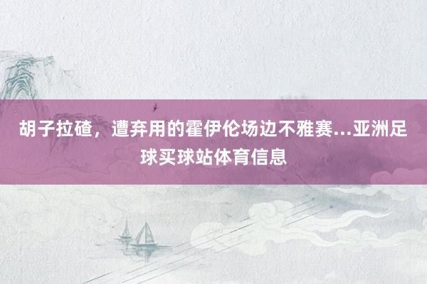 胡子拉碴，遭弃用的霍伊伦场边不雅赛...亚洲足球买球站体育信息