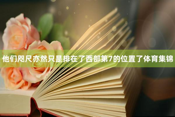 他们咫尺亦然只是排在了西部第7的位置了体育集锦