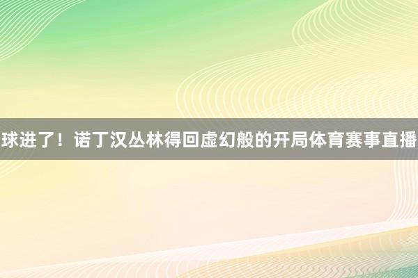 球进了！诺丁汉丛林得回虚幻般的开局体育赛事直播